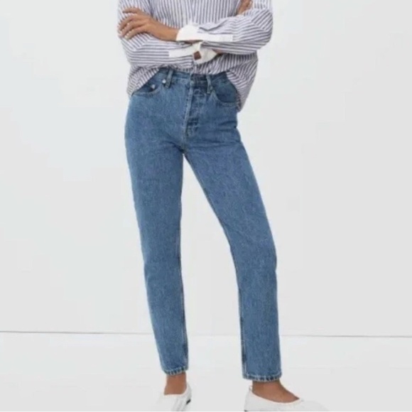 Everlane Womens Blue Jeans The Curvy '90s Cheeky Straight Size 27 Ankle - Picture 2 of 16